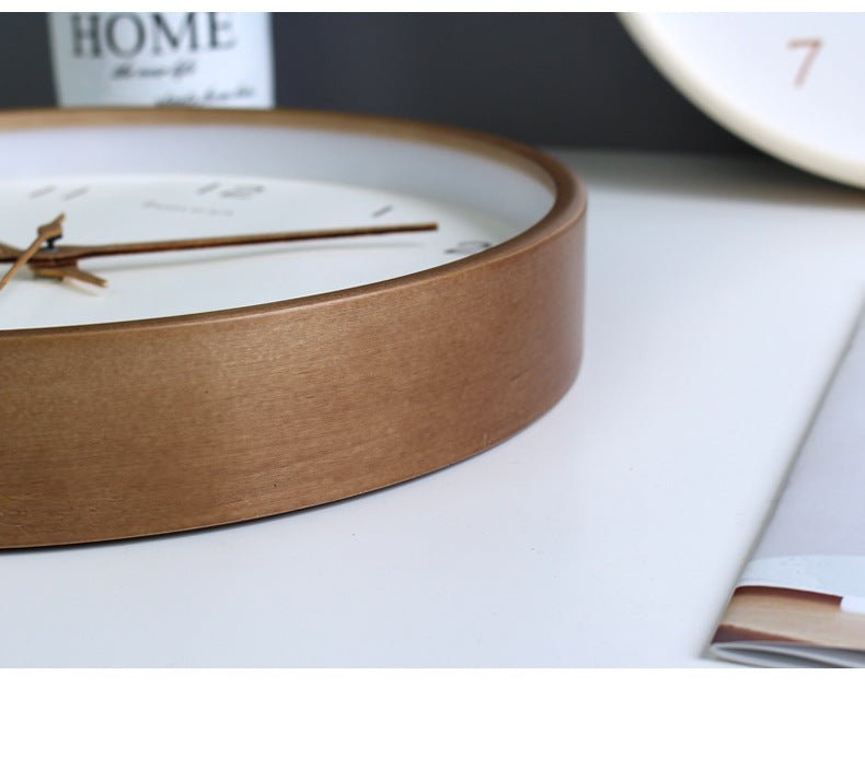 Simple Solid Wood Analogue Wall Clock for Home - SKØRTER