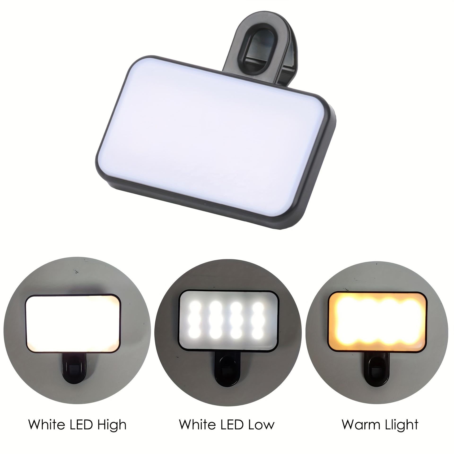 Mini Rechargeable Clip-On Selfie Light for Phones & Laptops