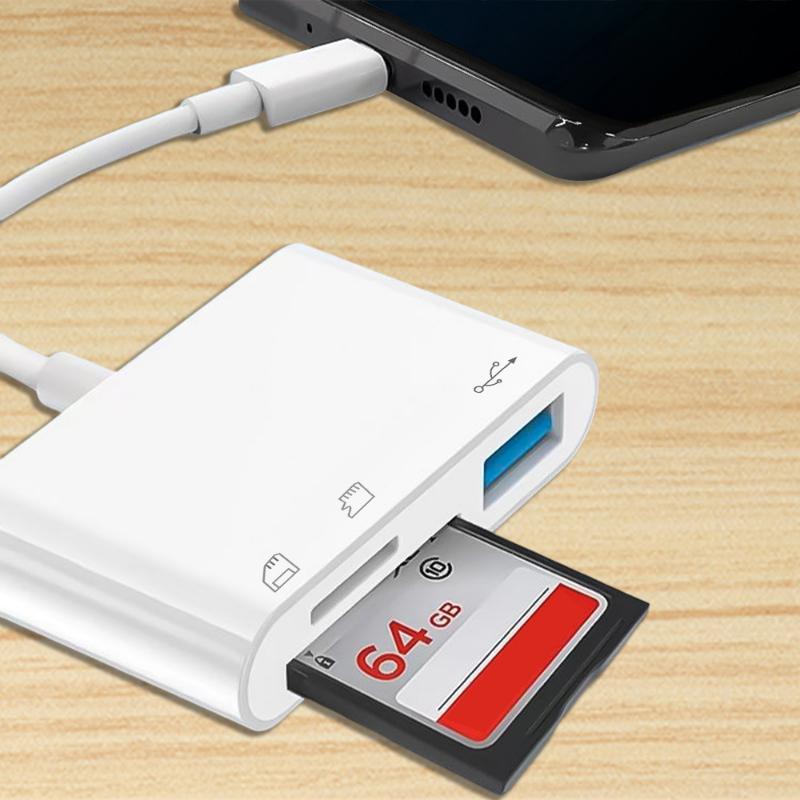 3-in-1 USB-C Memory Card Reader with OTG Support