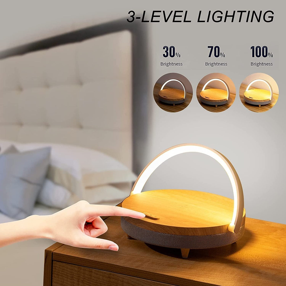 AuraCharge 3-in-1 LED Lamp | Bluetooth Speaker & Wireless Charger