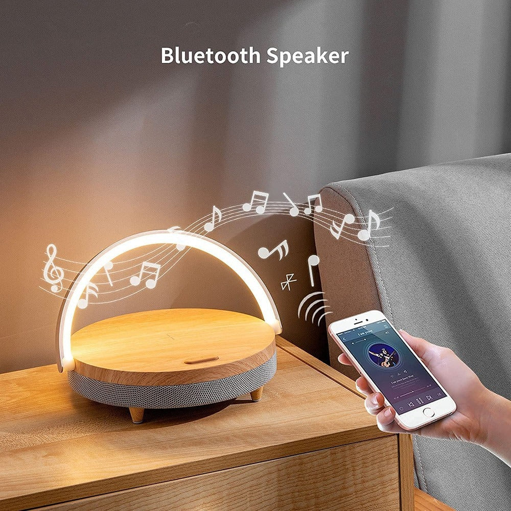 AuraCharge 3-in-1 LED Lamp | Bluetooth Speaker & Wireless Charger