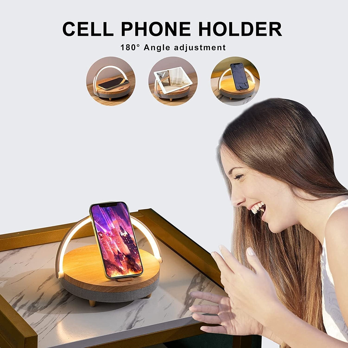 AuraCharge 3-in-1 LED Lamp | Bluetooth Speaker & Wireless Charger