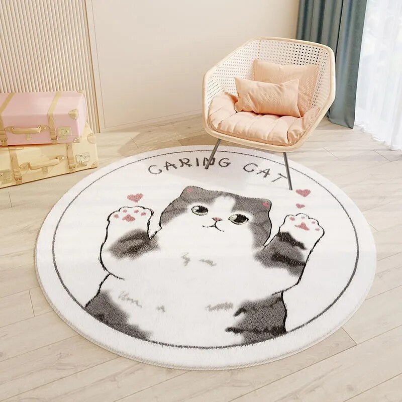 PlayNest Round Kids Rug | Soft Cartoon Carpet for Children’s Bedroom