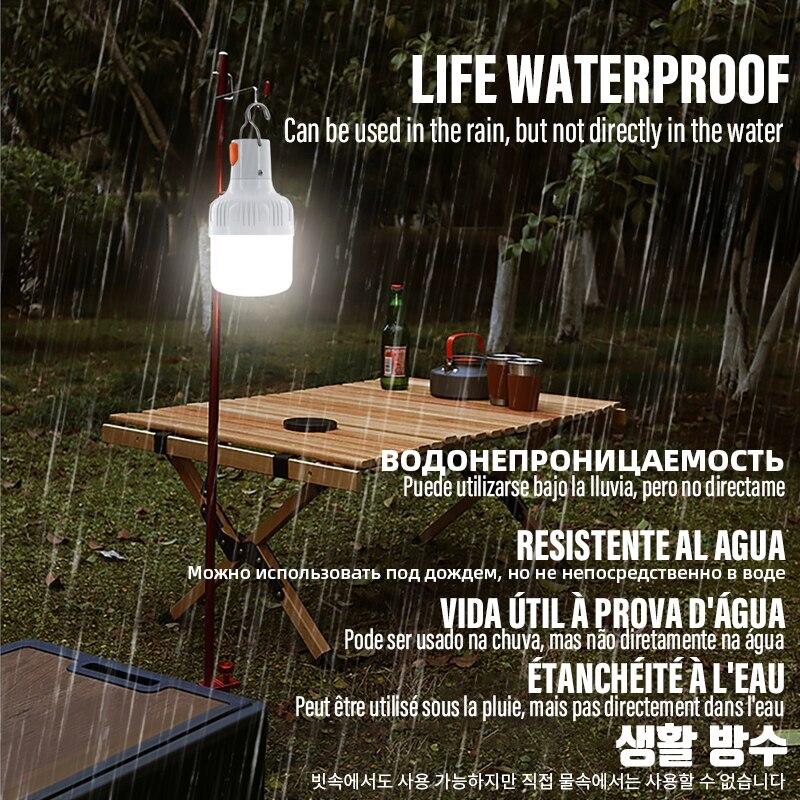 Rechargeable LED Camping Lantern with Hook & USB