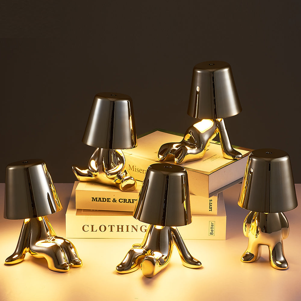 ThinkerGlow Little Man Table Lamp | Rechargeable Dimmable LED Light