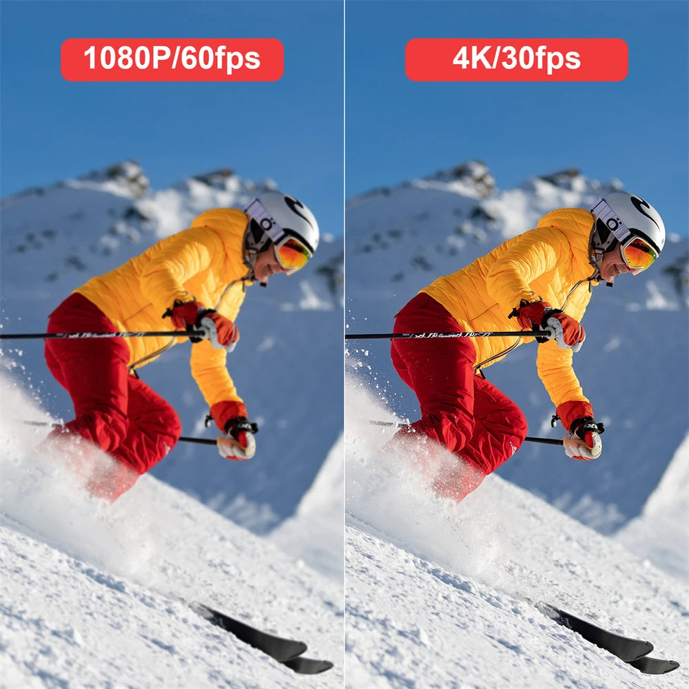 4K Mini Waterproof Action Camera with EIS, WiFi & Helmet Mount