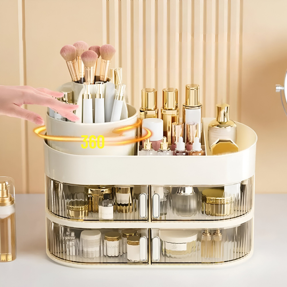 360° Rotating Makeup Organizer Cosmetic Storage Box
