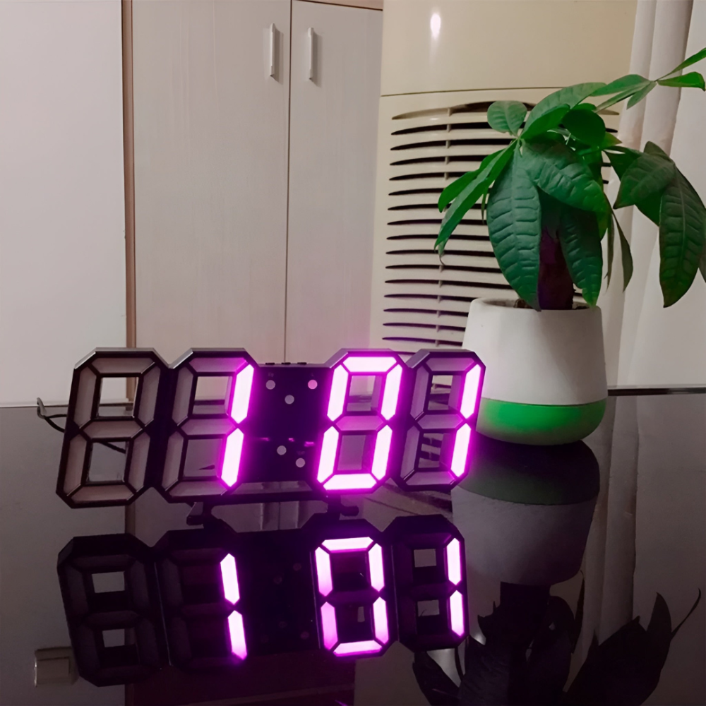 TimeGlow LED Digital Wall Clock | Large Display with Night Mode