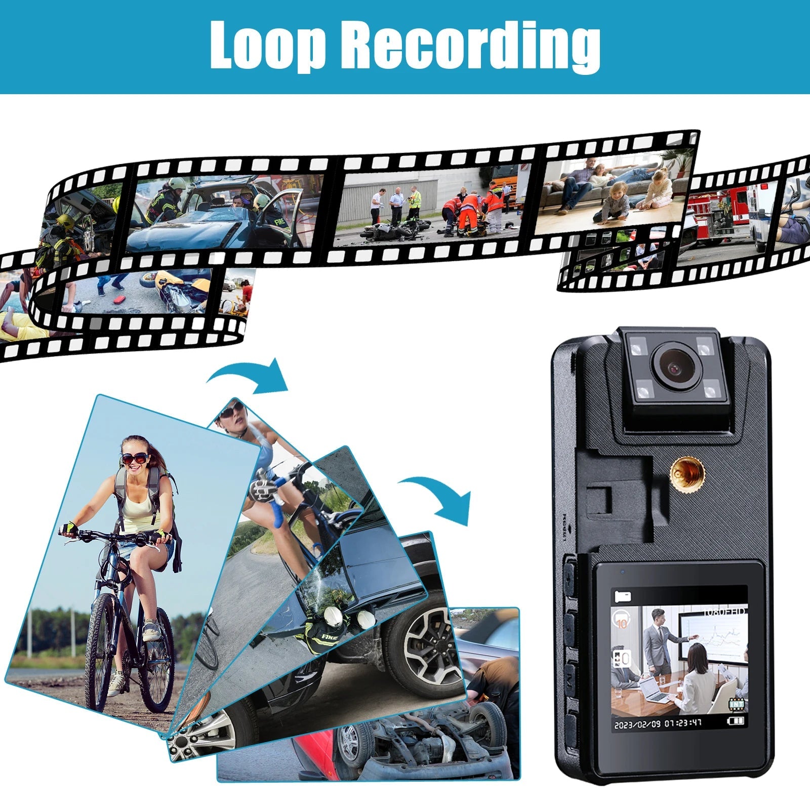 Mini 1080P HD Camera with 10-Hour Battery & 180° Rotating Lens