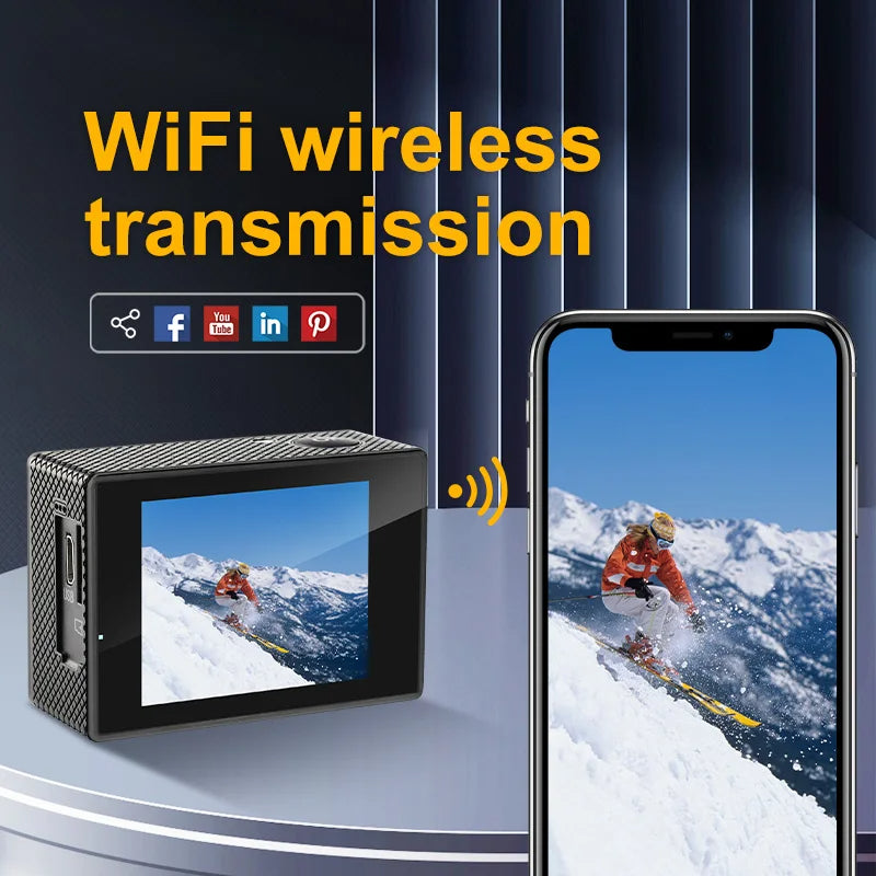 4K Ultra HD Waterproof Action Camera with WiFi & Wide-Angle Lens
