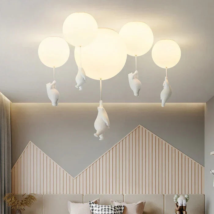 SkyBear Kids Ceiling Lamp | Bear & Balloon LED Pendant Light
