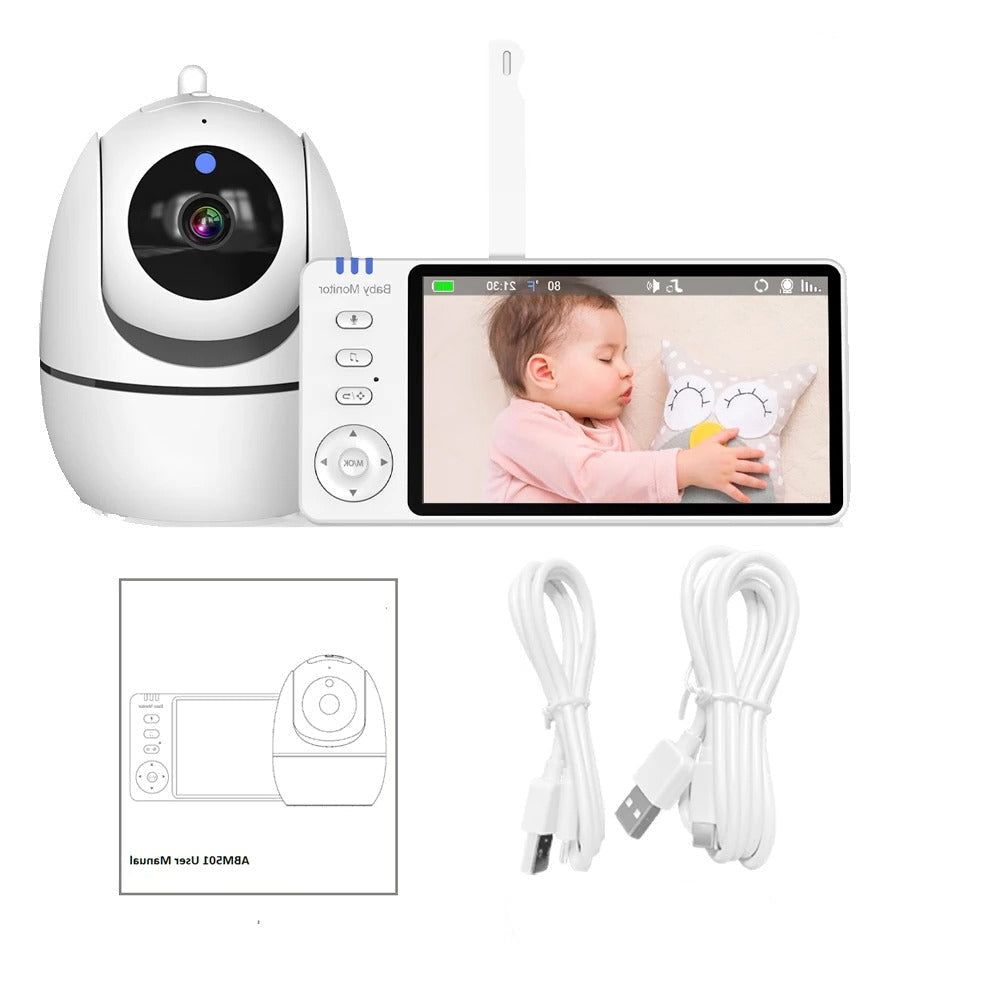 5.0-Inch Wireless Video Baby Monitor – Pan-Tilt Camera with Night Vision & Two-Way Audio