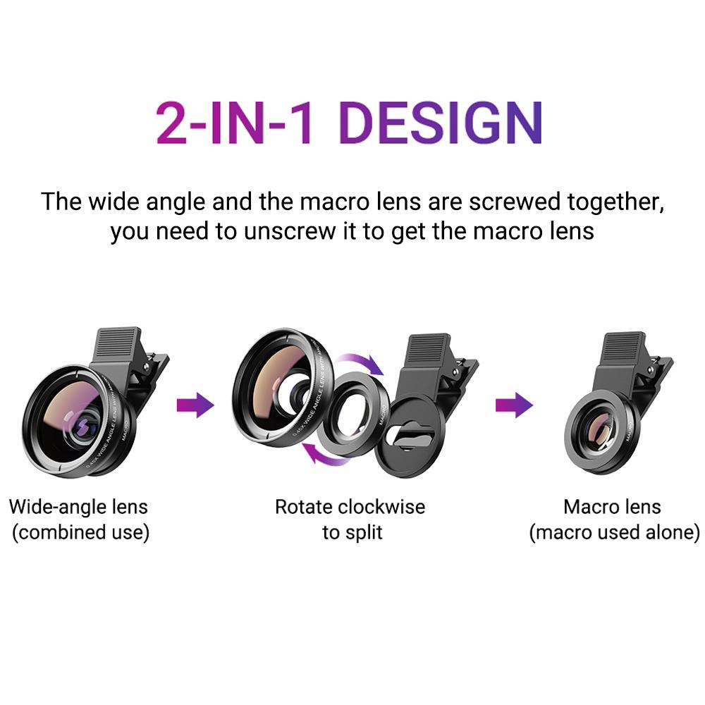 WideMax Smartphone Lens Kit – 0.45x Wide-Angle & 12.5x Macro Camera Lens