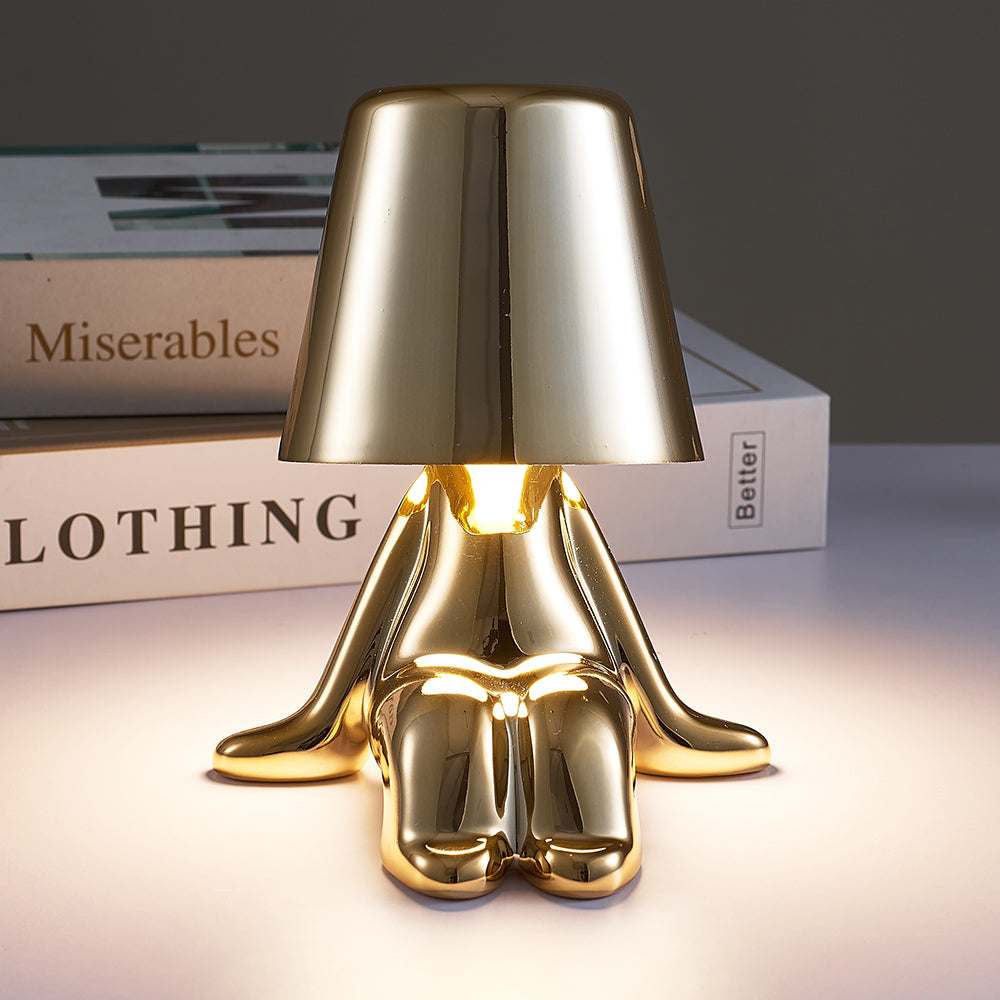 ThinkerGlow Little Man Table Lamp | Rechargeable Dimmable LED Light