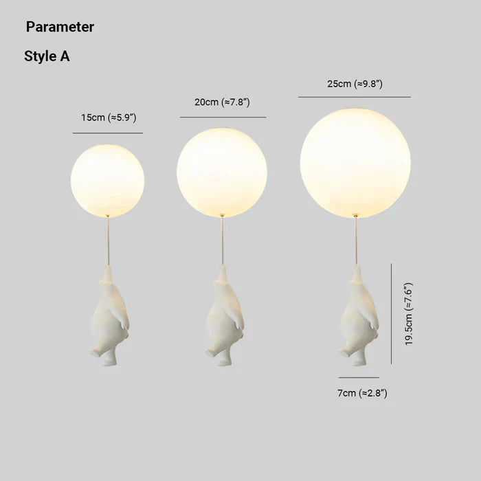 SkyBear Kids Ceiling Lamp | Bear & Balloon LED Pendant Light