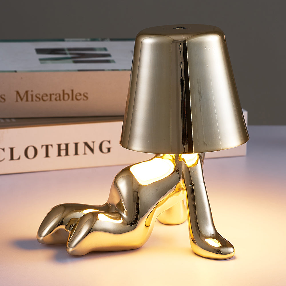 ThinkerGlow Little Man Table Lamp | Rechargeable Dimmable LED Light