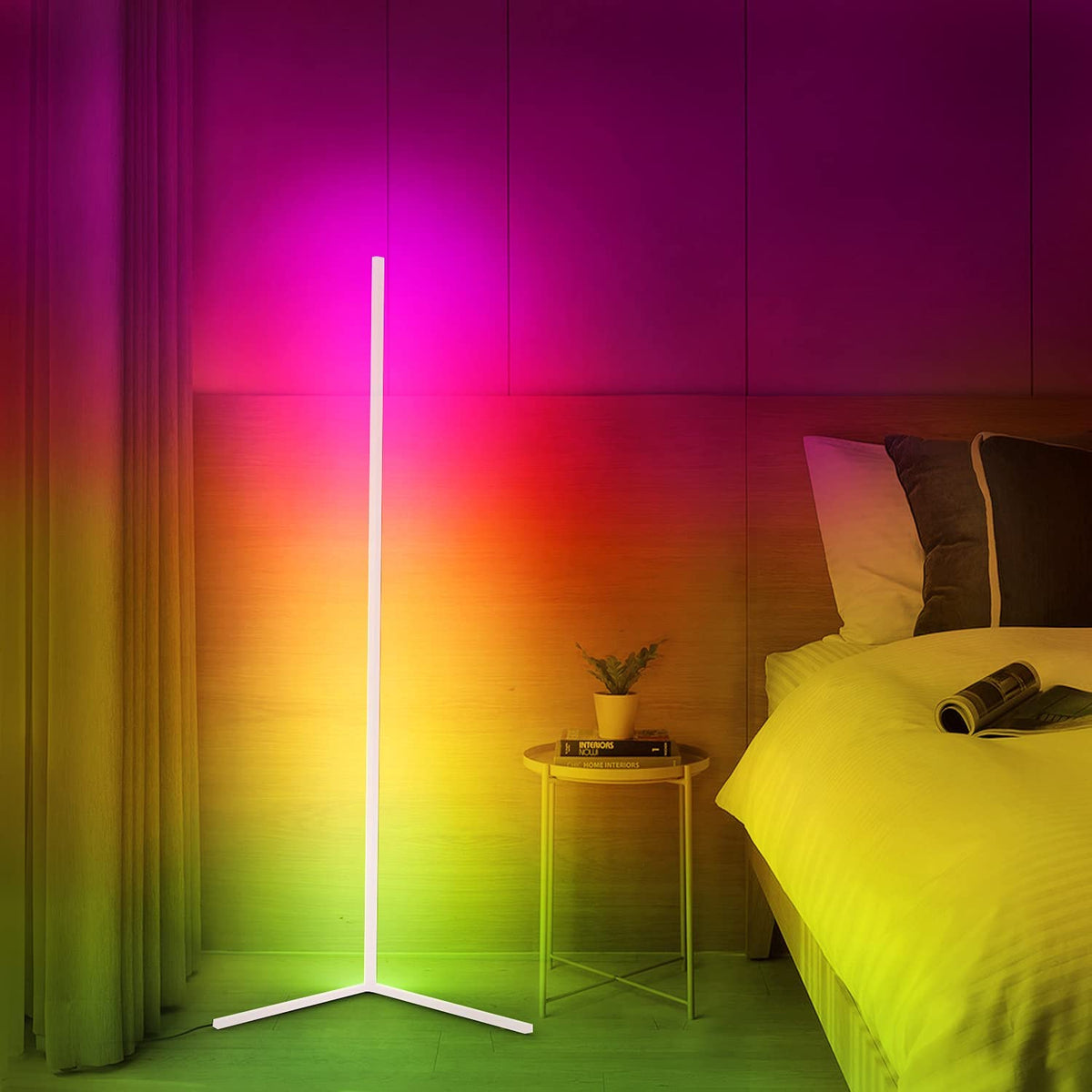 CornerGlow Slim LED Floor Lamp | Dimmable Corner Lamp with Remote Control