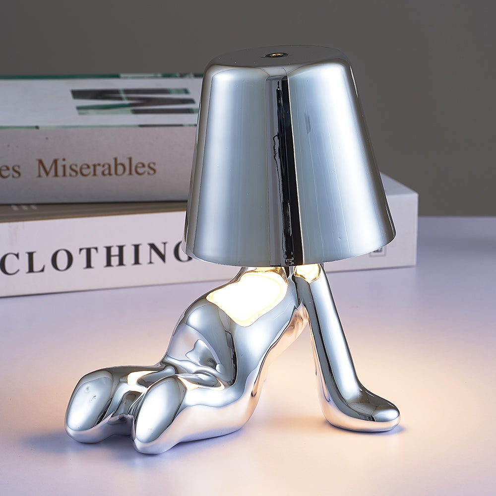 ThinkerGlow Little Man Table Lamp | Rechargeable Dimmable LED Light