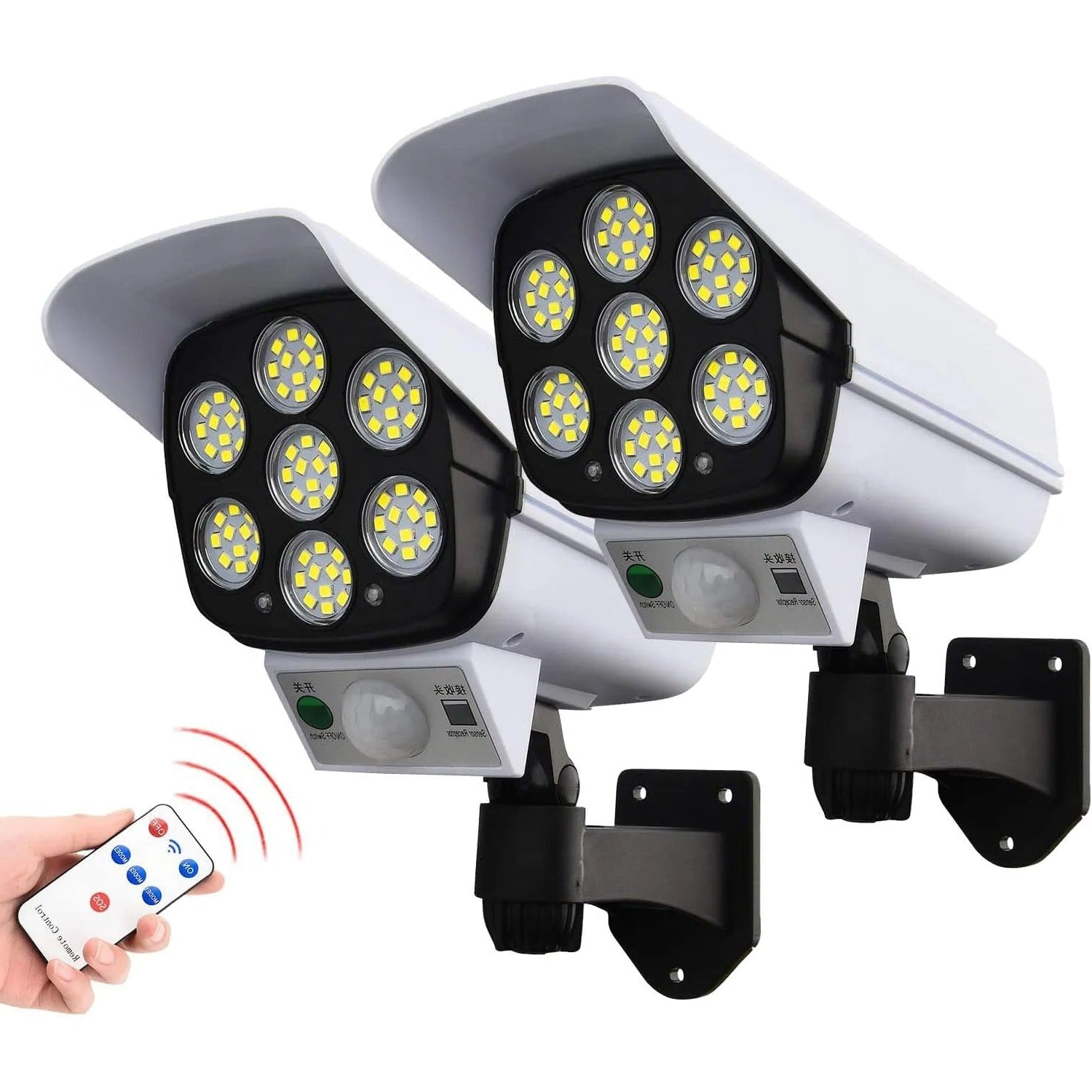 77LED Solar Security Light with Dummy Camera
