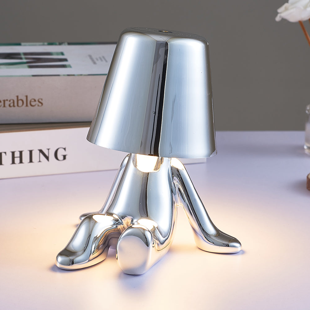 ThinkerGlow Little Man Table Lamp | Rechargeable Dimmable LED Light