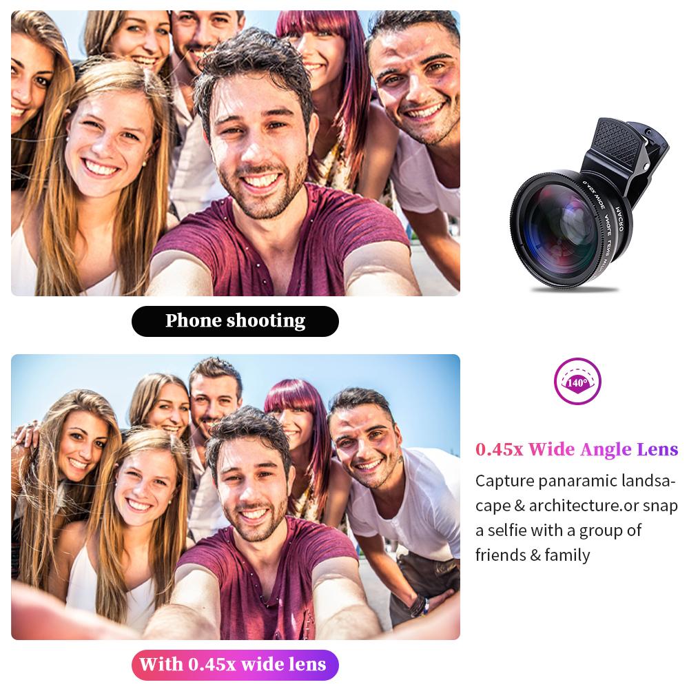 2-in-1 Phone Camera Lens Kit with Wide & Macro