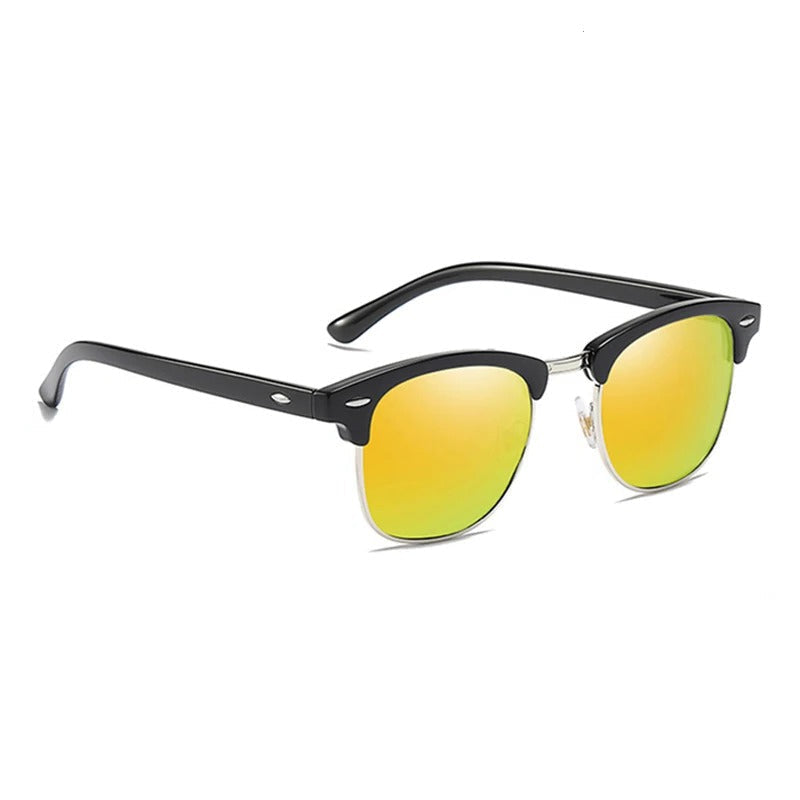 Classic Half Frame Polarized Sunglasses – Retro Anti-Glare Shades