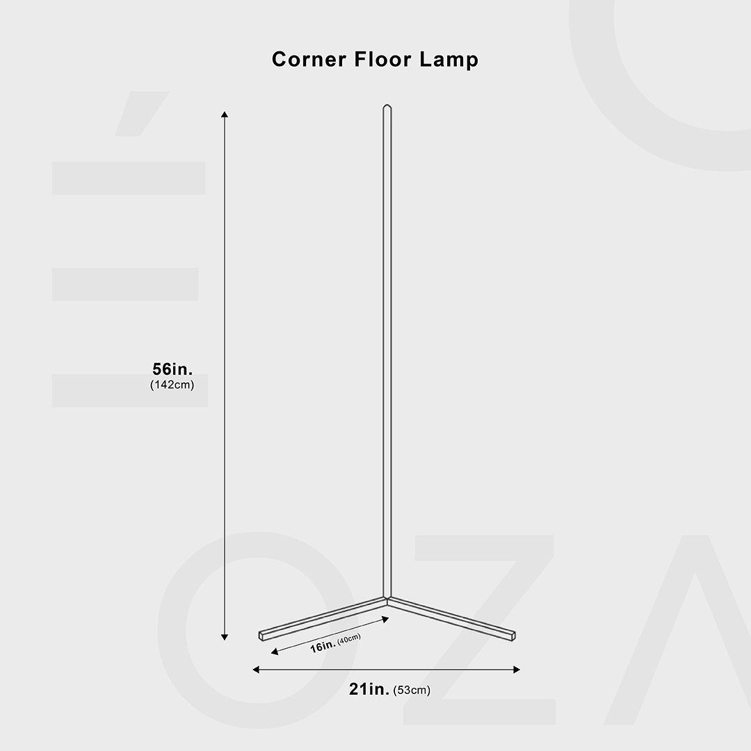 CornerGlow Slim LED Floor Lamp | Dimmable Corner Lamp with Remote Control