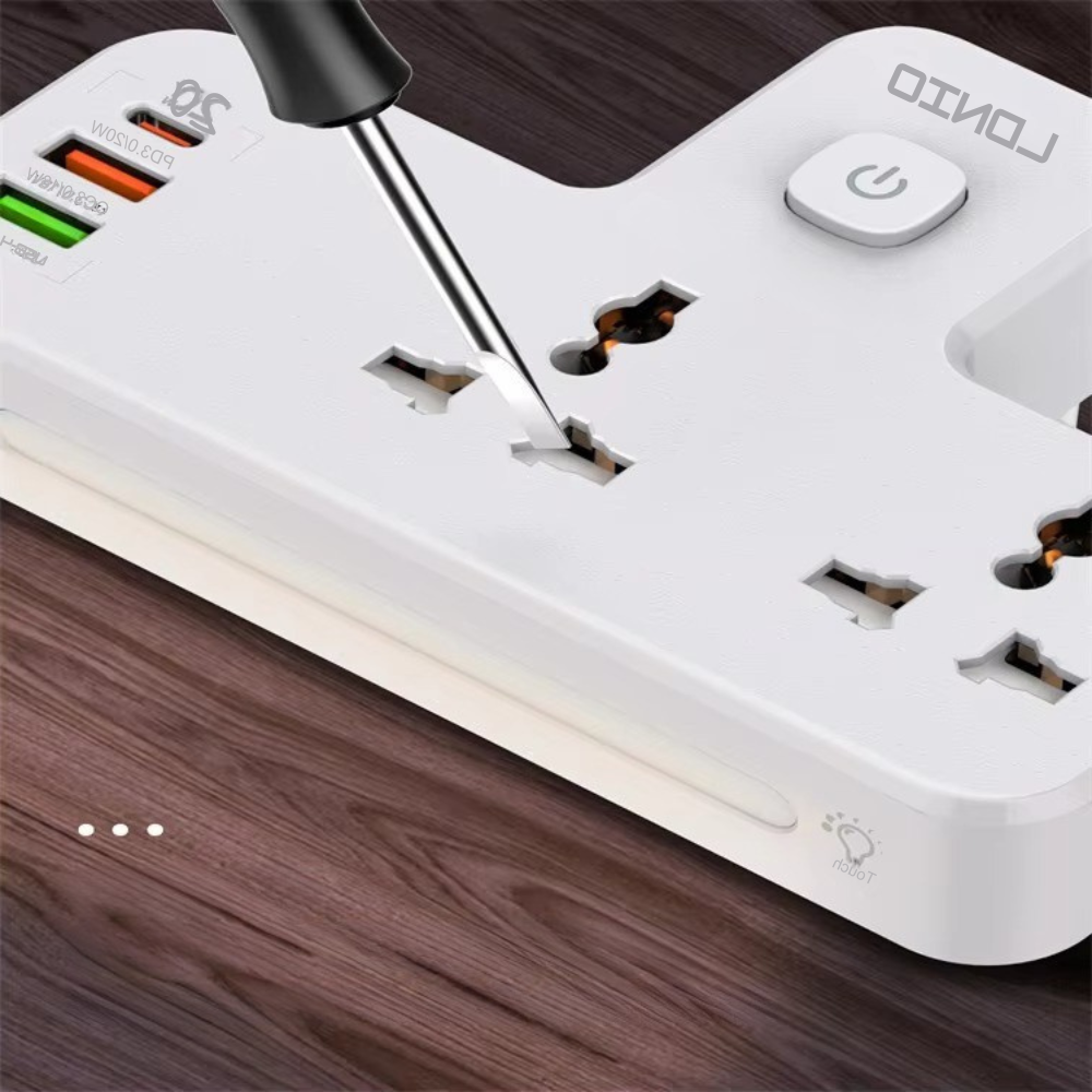 Extension Power Strip USB Charger with Night Light