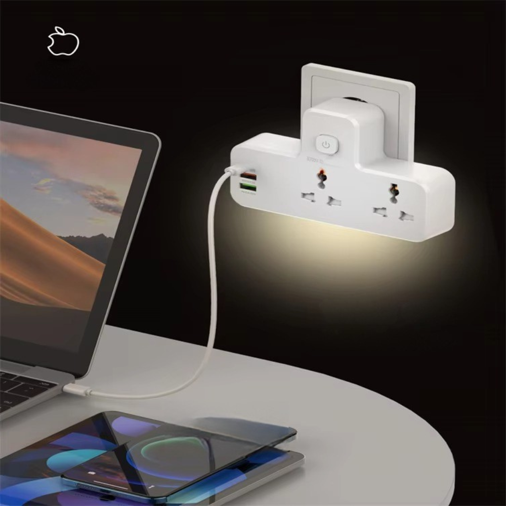 Extension Power Strip USB Charger with Night Light