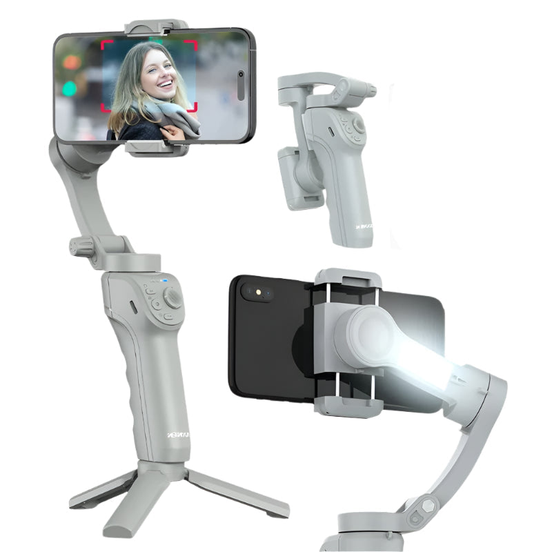 HQ6 3-Axis Smartphone Gimbal Stabilizer with Fill Light