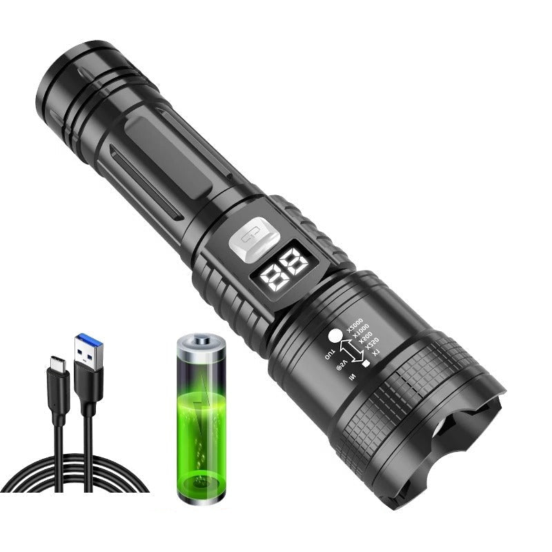 High Power USB Rechargeable LED Flashlight – Portable Torch