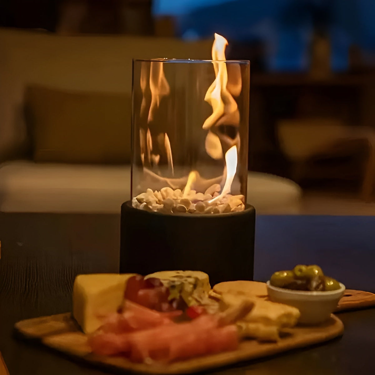 FlameVista Tabletop Ethanol Fireplace | Modern Indoor & Outdoor Mini Fire Pit