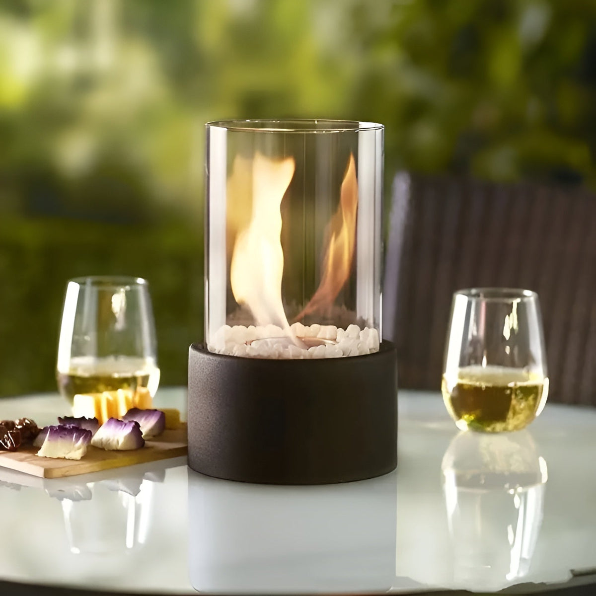 FlameVista Tabletop Ethanol Fireplace | Modern Indoor & Outdoor Mini Fire Pit
