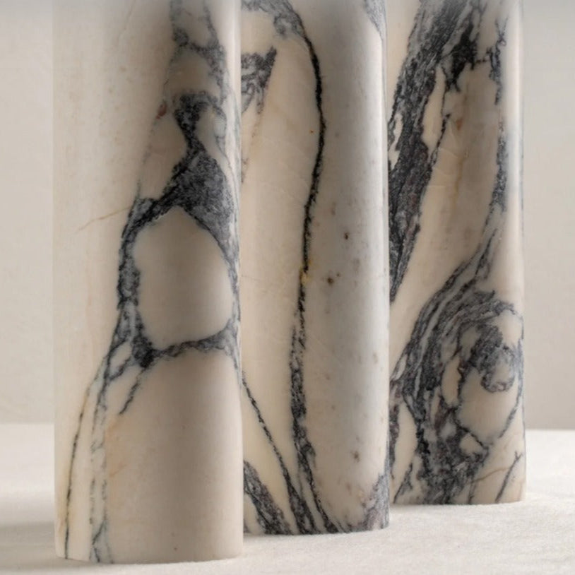 MarbleLuxe Brass Wall Light | Calacatta Stone 2-Light Sconce