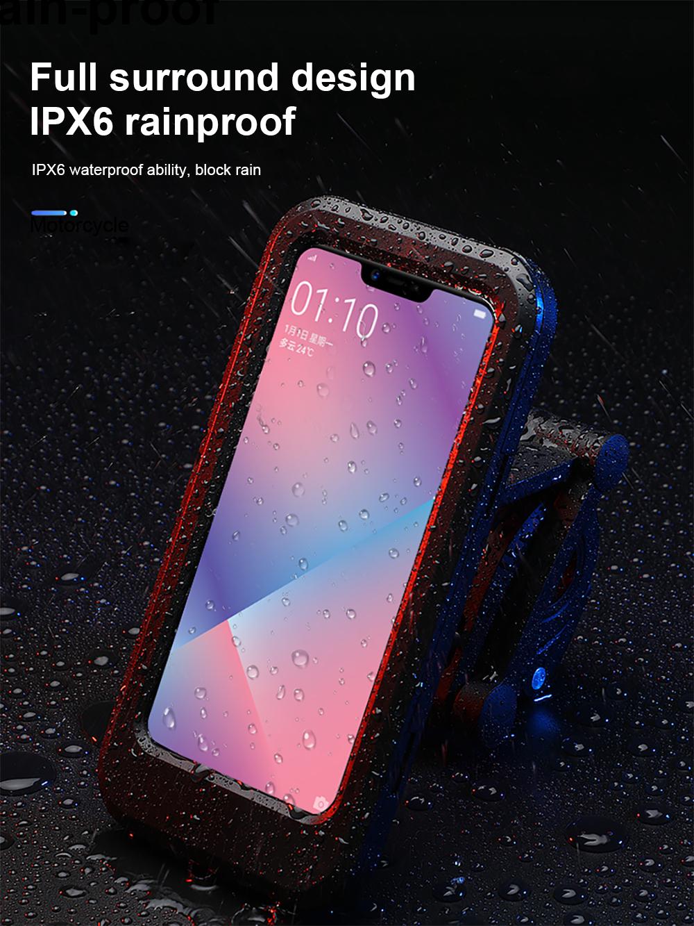 RideShield Waterproof Motorcycle & Bike Phone Holder – Universal 360° Handlebar Mount