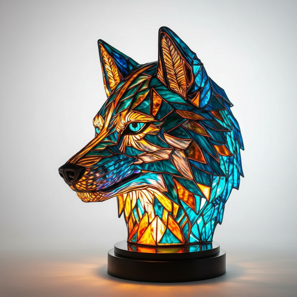LumiFauna Stained Glass Animal Table Lamp