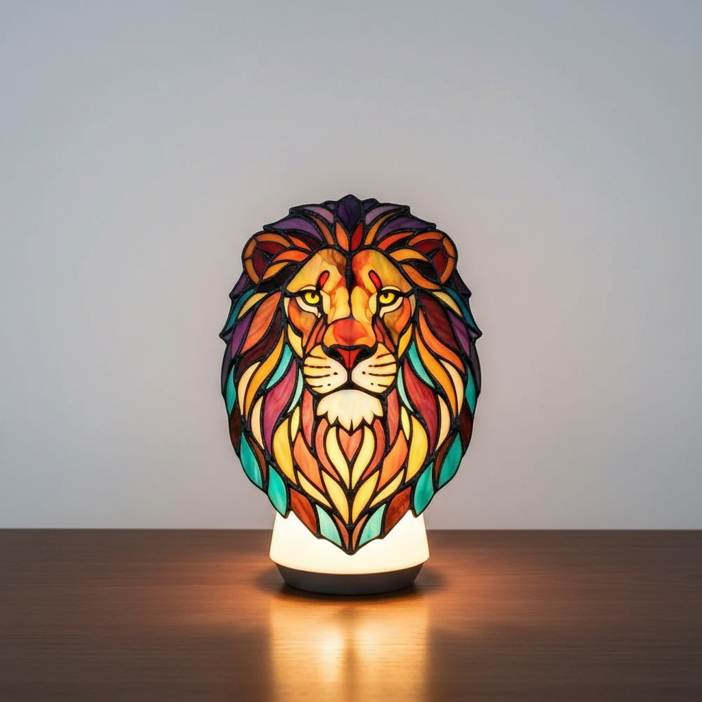 LumiFauna Stained Glass Animal Table Lamp