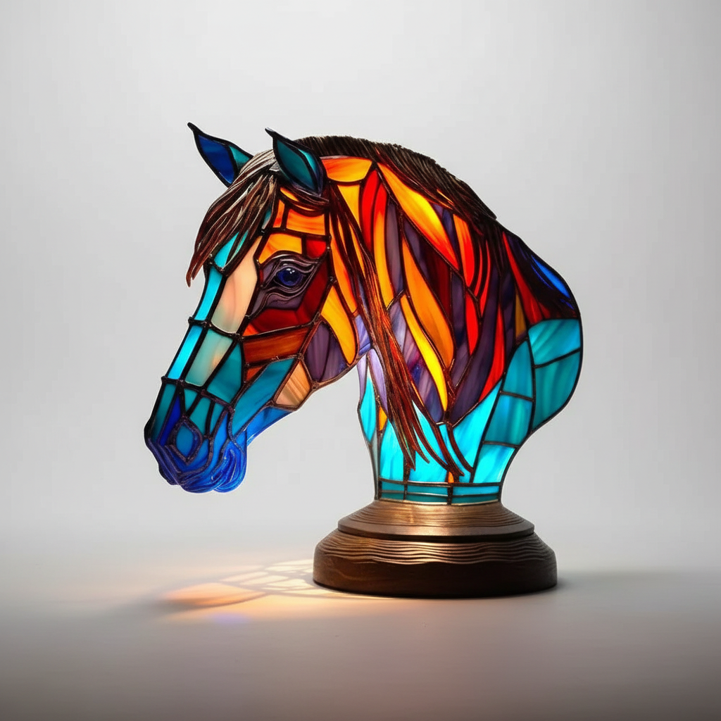 LumiFauna Stained Glass Animal Table Lamp