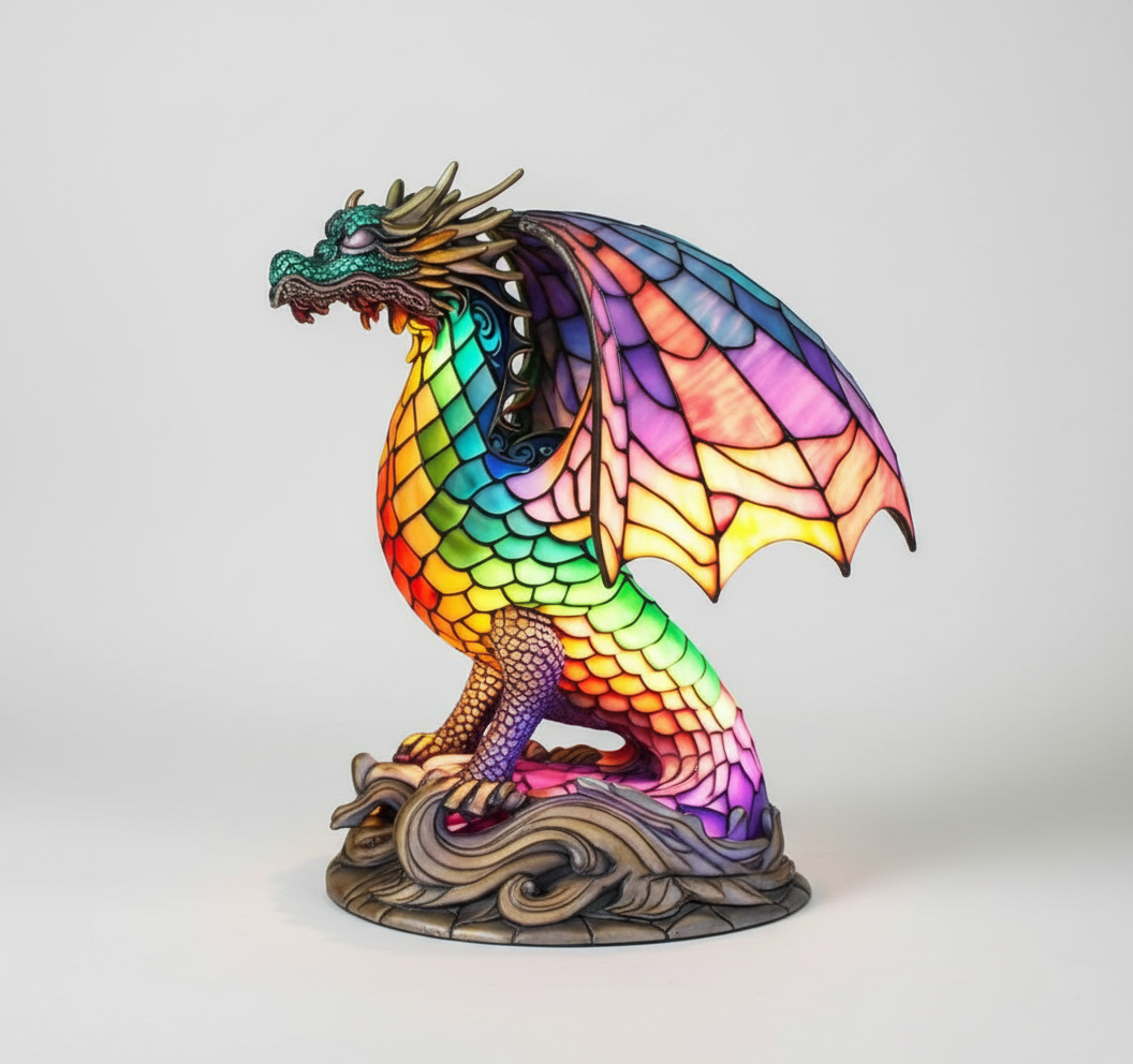 LumiFauna Stained Glass Animal Table Lamp