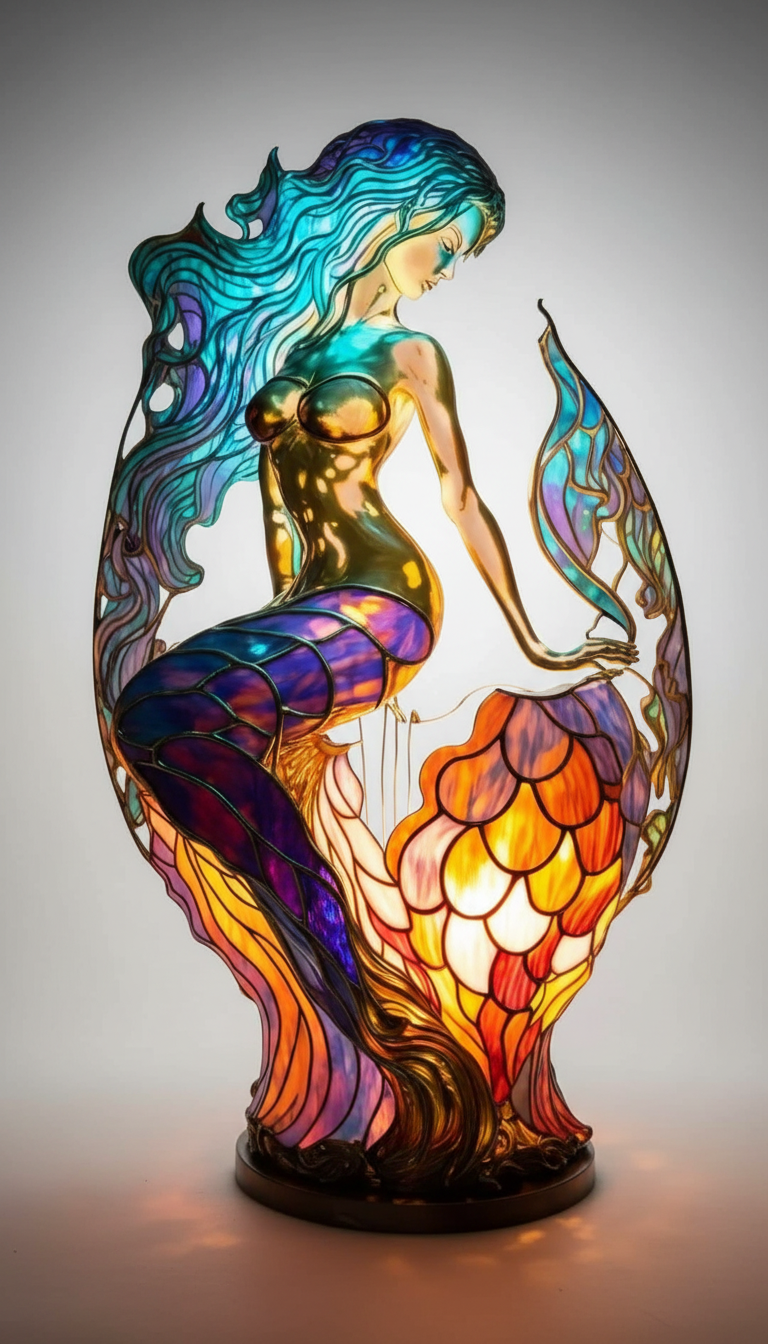LumiFauna Stained Glass Animal Table Lamp