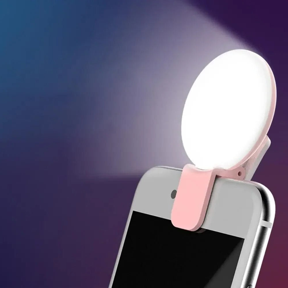 Mini LED Selfie Ring Light – Portable Clip-On