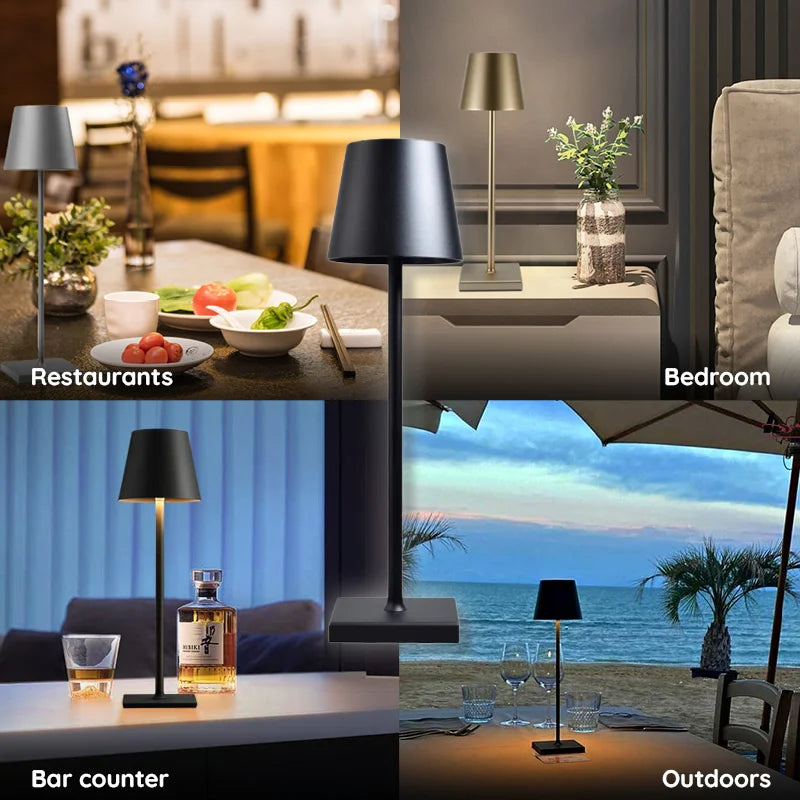 LumiTone Rechargeable LED Table Lamp | Wireless Touch Lamp with 10 Colour Modes
