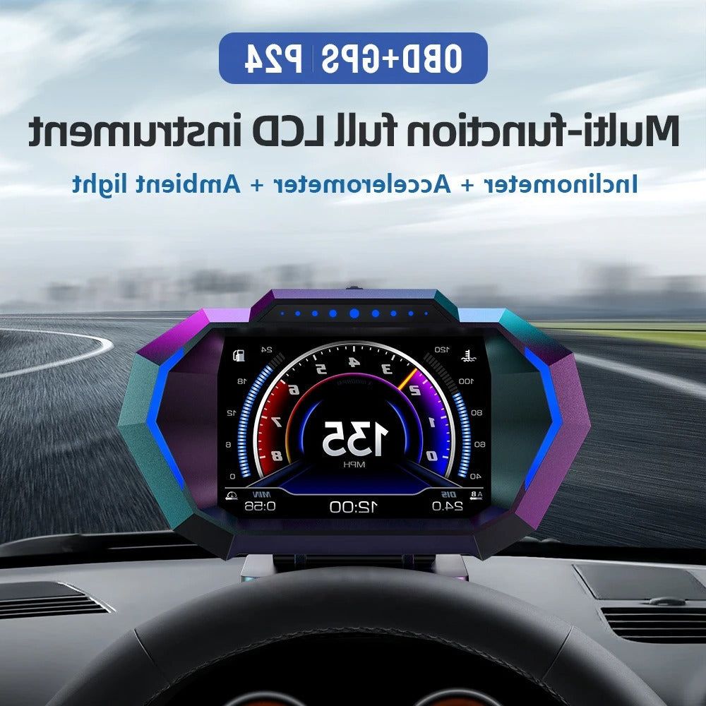 P24 OBD GPS Car HUD Digital Speedometer Display