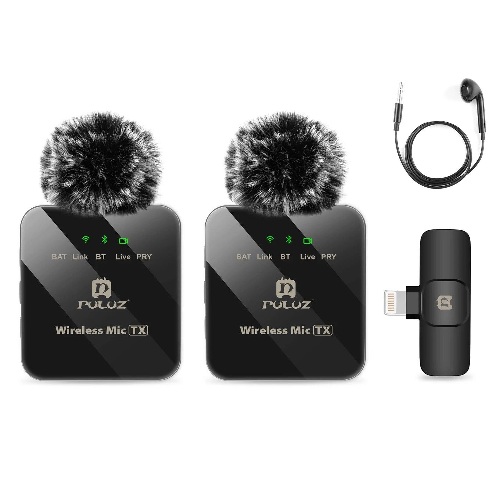 PULUZ Wireless Lavalier Microphone – Portable Mini Mic for iPhone & Android, Ideal for Video Recording, Vlogging & Live Streaming

