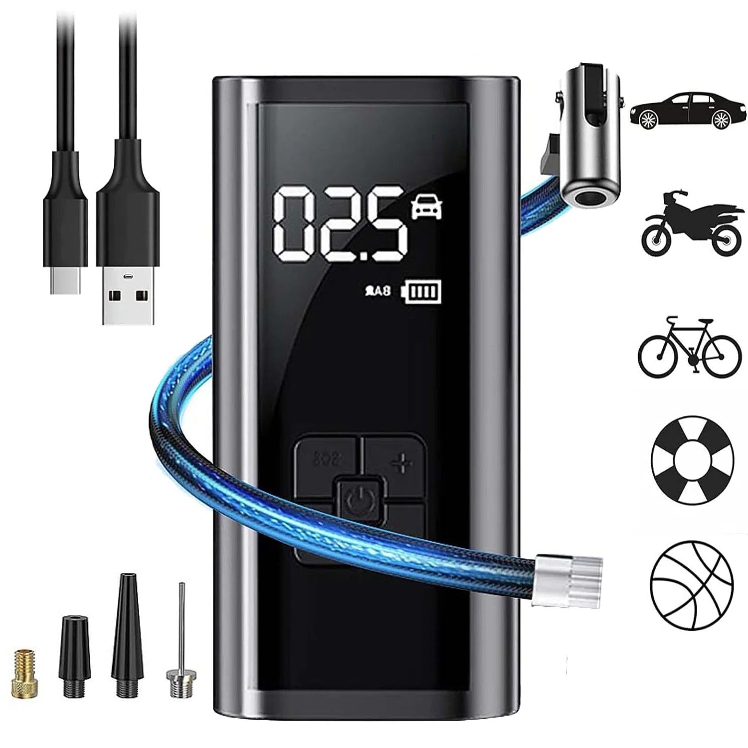 Portable Air Compressor – Fast Tire Inflator Pump
