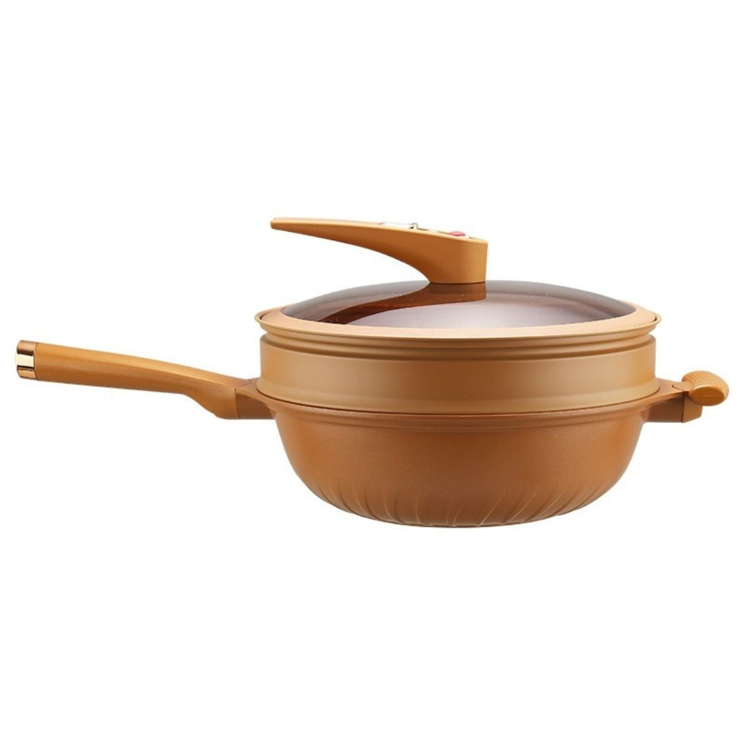 Professional Cast Iron Wok Non-Stick Pan for Cooking