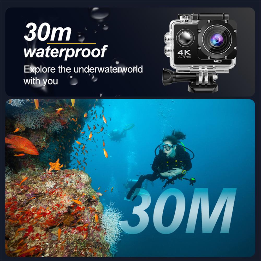 4K Waterproof Action Camera with WiFi & Helmet Mount