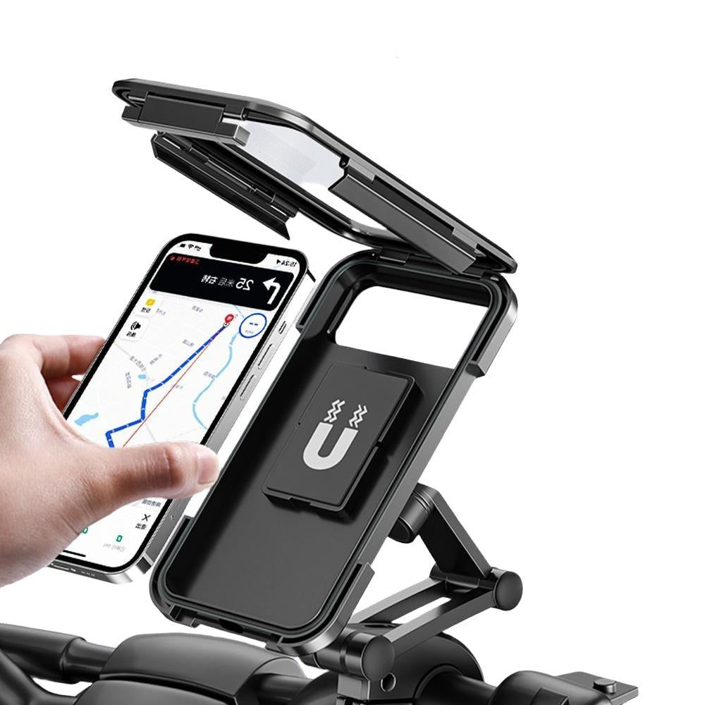 RideShield Waterproof Motorcycle & Bike Phone Holder – Universal 360° Handlebar Mount

