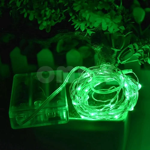 Battery Copper String Lights - Green / 10M 100LEDS