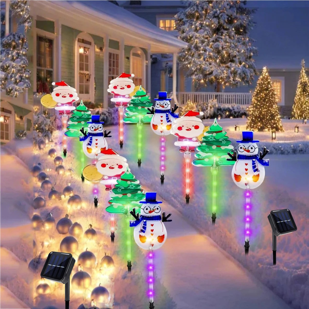 Solar Santa Garden Set